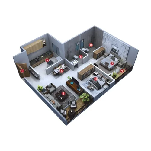 Infini Jagtap City Charholi 2 BHK Floor Plan Image
